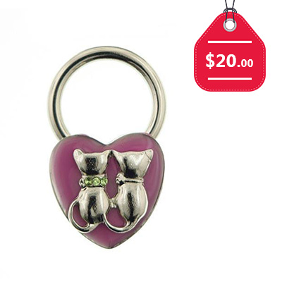 Kitty Cat Heart Key Ring, $20.00