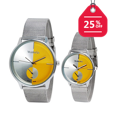 WOMAGE 654 Fashionable Analog Couple Watches, 25% Off