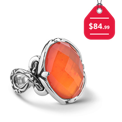 Mixed Metal Orange Triplet Bold Ring, $84.99