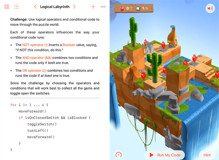 Swift Playgrounds, an iPad game programming in Swift