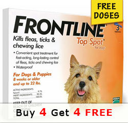 Frontline Top Spot Small Dogs 0-22 lbs (Orange), Buy 4 Get 4 Free