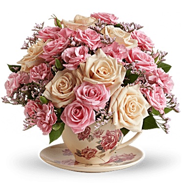 Teleflora's Victorian Teacup Bouquet, Start at $42,95