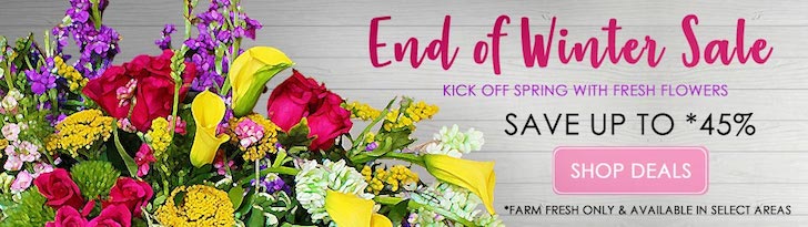 Avas Flowers: Up to 45% OFF for the End Of Winter Sale