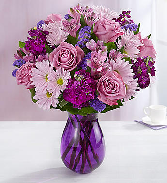 Flowers: Lavender & Purple Blooms with Lush Greenery