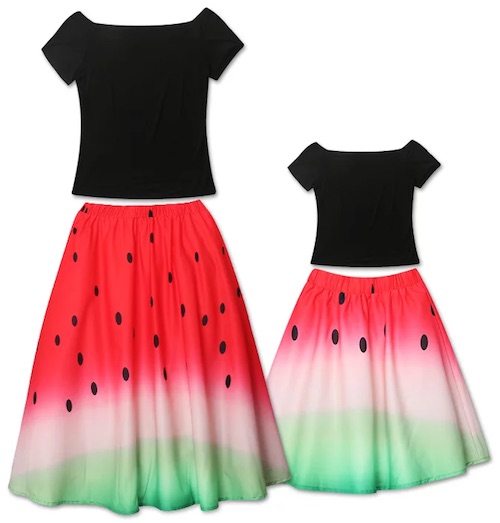 2-piece Watermelon Skirt and Tee Set Mommy and Me