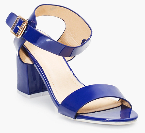 Block Heeled Sandals – Blue