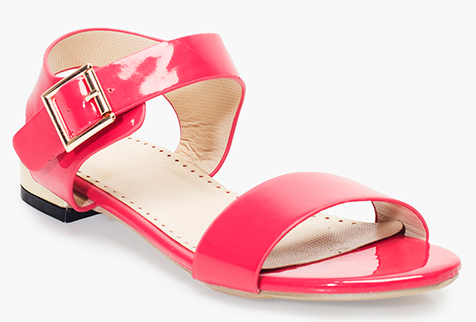 FabAlley Pink Strappy Flat Sandals
