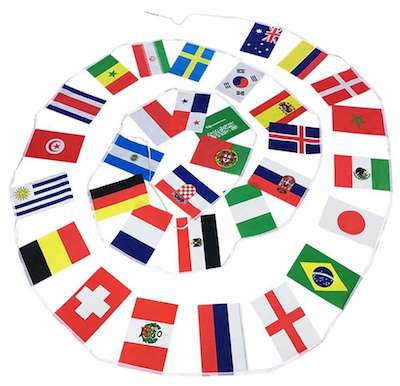 Russian World Cup Football Soccer 32 Team National Flags String Banner