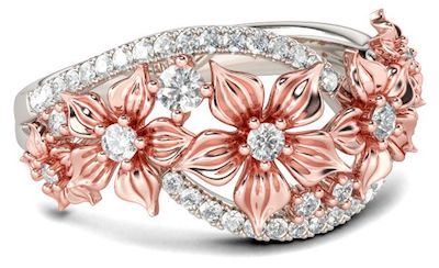 Floral Sterling Silver Women's Band
