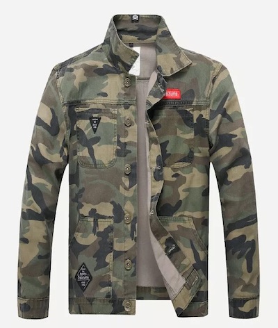 Men Camouflage Denim Jacket
