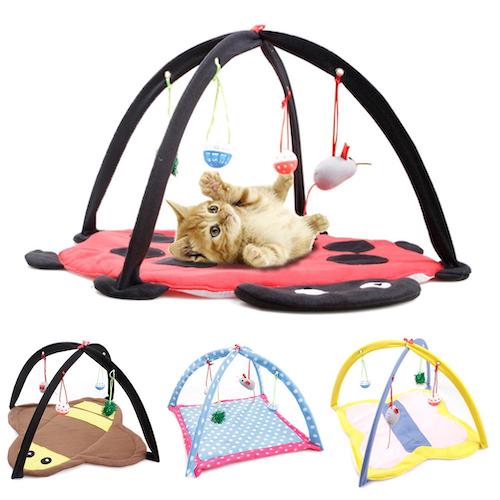 Pet Bed Tent Activity Cat Play Mat With Dangle Foldable Soft Pet Toys from Buyincoins
