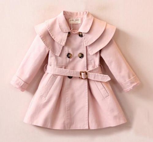 Patpat Stylish Solid Double-breasted Trench Coat for Toddler Girl