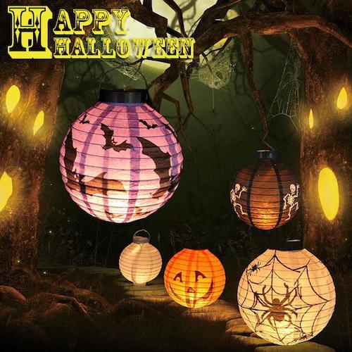 Retro Halloween Festival Party Decor LED Pumpkin Spider DIY Paper Lantern Lamp from Buyincoins